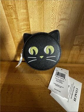 Coach Halloween Cat Coin Case Black CW464 NWT Limited Edition
